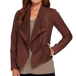 G.I.L.I Brown Leather Open Jacket